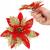 Set 10 ornamente pentru bradul de Craciun, stea Poinsettia, 14cm, rosu auriu Household NewTrend