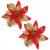 Set 10 ornamente pentru bradul de Craciun, stea Poinsettia, 14cm, rosu auriu Household NewTrend