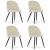 Set 4 scaune bucatarie/living, Artool, Bello, catifea, metal, bej, 46x42.5x76.5 cm GartenVIP DiyLine