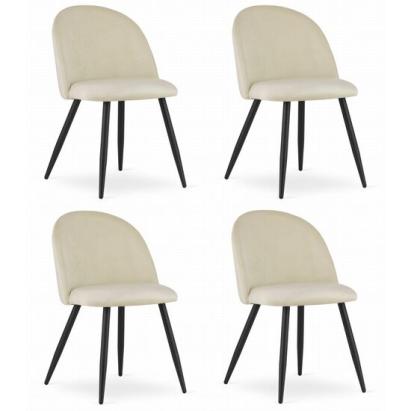 Set 4 scaune bucatarie/living, Artool, Bello, catifea, metal, bej, 46x42.5x76.5 cm GartenVIP DiyLine