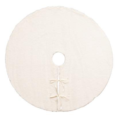 Covoras de pus sub bradul de Craciun, diametru 90 cm, din blana sintetica, alb Household NewTrend