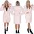 Halat de baie pentru femei pana la genunchi, cu gluga, marimea L/XL, roz Household NewTrend