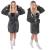 Halat de baie pentru femei pana la genunchi, cu gluga, marimea L/XL, gri inchis Household NewTrend