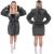 Halat de baie pentru femei pana la genunchi, cu gluga, marimea L/XL, gri inchis Household NewTrend