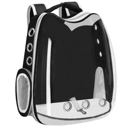 Rucsac transport animale talie mica-medie, maxim 12 kg, hublou panoramic transparent, buzunare laterale, negru Household NewTrend