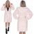 Halat de baie pentru femei pana la genunchi, cu gluga, marimea S/M, roz Household NewTrend