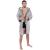 Halat de baie pentru barbati pana la genunchi, gluga mare, marimea M/L, gri Household NewTrend