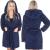 Halat de baie pentru femei pana la genunchi, cu gluga, marimea L/XL, albastru marin Household NewTrend