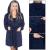 Halat de baie pentru femei pana la genunchi, cu gluga, marimea L/XL, albastru marin Household NewTrend