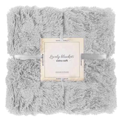 Patura pufoasa si calduroasa pentru 2 persoane, 160x200cm, gri deschis Household NewTrend