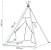 Cort copii Sersimo stil indian Teepee Tent cu fereastra, covoras gros si 2 perne, alb albastru Household NewTrend