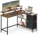 VASAGLE Birou in forma de L, suport monitor, 2 rafturi si 2 sertare, 105x135x76 cm, maro rustic Household NewTrend