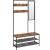 VASAGLE Cuier cu rafturi depozitare pantofi si ​​oglinda, industrial, 35x98x180 cm, maro rustic si negru Household NewTrend