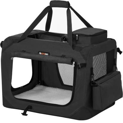 FEANDREA Geanta transport animale de companie, pliabila, din material textil, marime M, 60x42x42cm, negru Household NewTrend