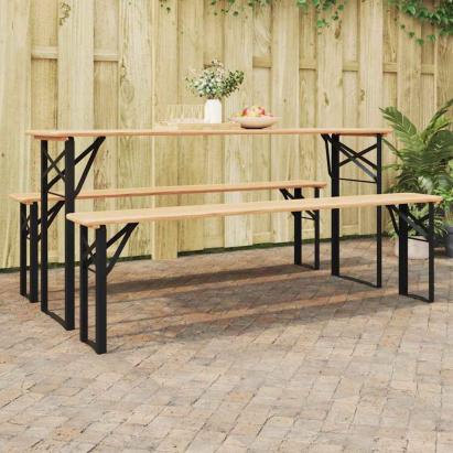Picior de masă pentru bere 2 pcs Negru 39 x 3 x 75 cm GartenMobel Dekor