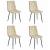 Set 4 scaune bucatarie/living, Artool, Libra, catifea, metal, bej si negru, 44x40x88.5 cm GartenVIP DiyLine