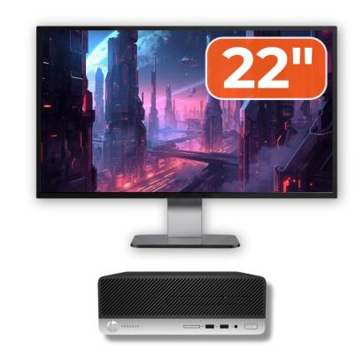 Pachet Calculator Second Hand HP ProDesk 400 G4 SFF, Intel Core i3-7100 3.90GHz, 8GB DDR4, 500GB SATA + Monitor 22" NewTechnology Media