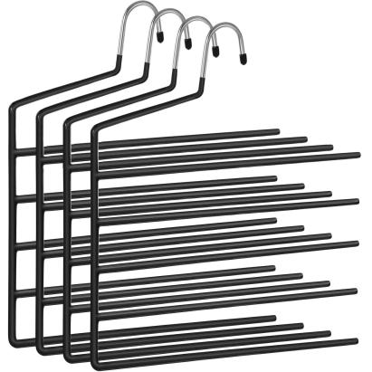 SONGMICS Set de 4 umerase pentru pantaloni, cu 5 bare, 32x35cm, negru Household NewTrend