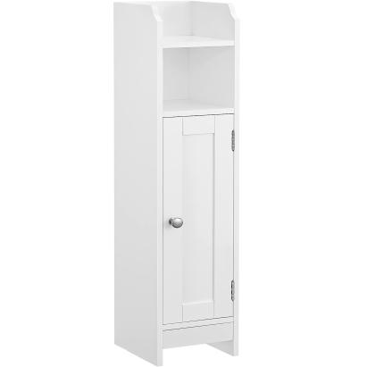 VASAGLE Dulap de baie, pentru spatii inguste, cu rafturi si usa, 18x20x80 cm, alb Household NewTrend