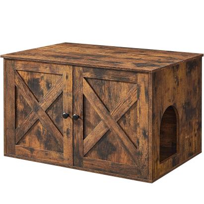 FEANDREA Cusca pentru pisici tip comoda, cu usi si perete despartitor, 80x53x50cm, maro Household NewTrend