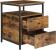 VASAGLE Noptiera cu compartiment deschis, 2 sertare, stil industrial, 45x45x60cm, maro rustic si negru Household NewTrend