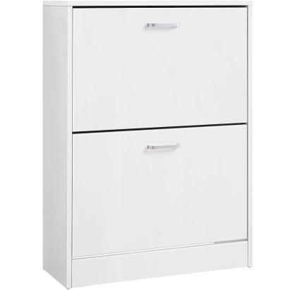 VASAGLE Dulap pantofi cu 2 usi rabatabile, din MDF, pentru 8-12 perechi, 60x24x84cm, alb Household NewTrend