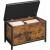 VASAGLE Banca cu lada de depozitare, perna captusita, piele sintetica neagra, 40x80x50cm, maro rustic Household NewTrend