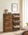 VASAGLE Dulap pantofi cu 3 usi rabatabile, din lemn, pentru 12-18 perechi, 60x24x120cm, maro rustic Household NewTrend