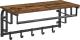 VASAGLE Cuier de perete cu raft de depozitare, 5 carlige detasabile, 30x66x27cm, maro rustic si negru Household NewTrend