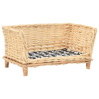 Coș pentru câini cu pernă, 50x33x30 cm, salcie naturală GartenMobel Dekor