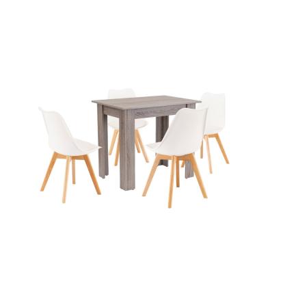 Leziter Set de masă Amina 4 1 alb-stejar York Mobalis Homvera