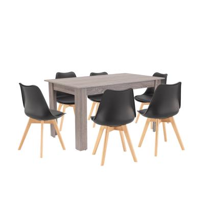 Leziter Set de masă Zara 6 1 stejar negru-York Mobalis Homvera