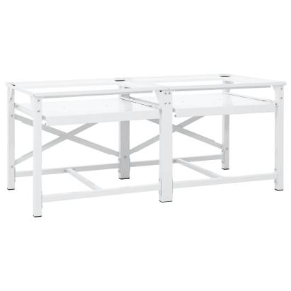 Suport dublu mașină de spălat cu rafturi retractabile, alb GartenMobel Dekor