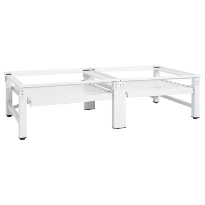 Suport mașină de spălat/uscător, cu rafturi retractabile, alb GartenMobel Dekor