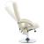 Fotoliu de masaj rabatabil cu taburet, alb crem piele ecologică GartenMobel Dekor