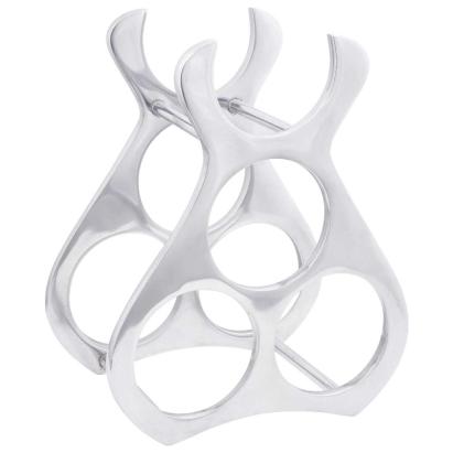 Raft pentru vin Argintiu 23 x 14 x 28 cm Aluminiu GartenMobel Dekor