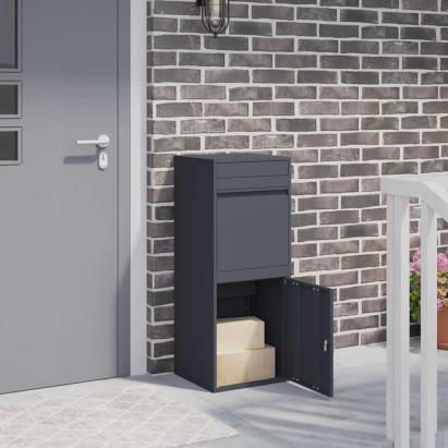 Cutie pentru colet cu depozitare Antracit 41 x 38 x 103 cm Oțel GartenMobel Dekor