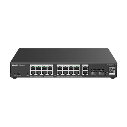 Switch L2, 16 x RJ45 1G PoE, 2 x SFP 1G, 2 x RJ45 1G, Cloud Management - Ruijie Reyee RG-ES220GS-LP SafetyGuard Surveillance