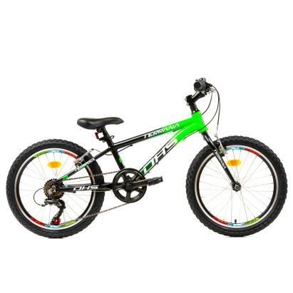 Bicicleta Copii Dhs Terrana 2023 - 20 Inch, Negru/Verde Ultimate FactoryBikes