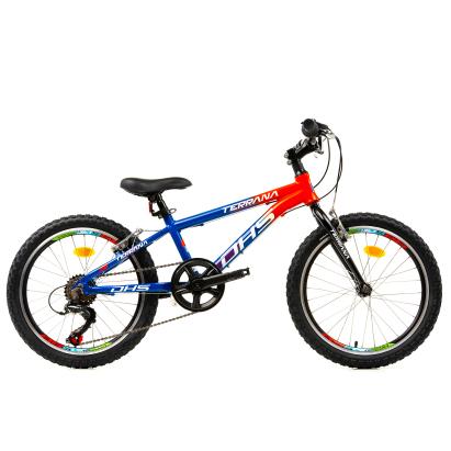 Bicicleta Copii Dhs Terrana 2023 - 20 Inch, Albastru/Rosu Ultimate FactoryBikes