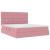 Pat cu lumini cu bandă LED Roz 180 x 200 cm Catifea GartenMobel Dekor