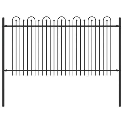 Gard Arcuș cu Vârfuri Negru 200 x 150 cm GartenMobel Dekor