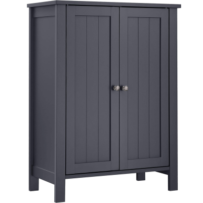 VASAGLE Dulap baie pe picioare cu 2 rafturi reglabile, din MDF, 30x60x80 cm, gri Household NewTrend