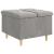 Ottomană de depozitare Gri deschis 60 x 60 x 45 cm Catifea GartenMobel Dekor