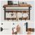 VASAGLE Raft de perete tip cuier, 10 carlige detasabile, sina pentru haine, 30x65x42cm, maro rustic si negru Household NewTrend