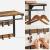 VASAGLE Raft de perete tip cuier, 10 carlige detasabile, sina pentru haine, 30x65x42cm, maro rustic si negru Household NewTrend