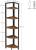 VASAGLE Biblioteca de colt cu 5 etaje, cadru metalic, 150x30x30cm, stil industrial maro rustic si negru Household NewTrend