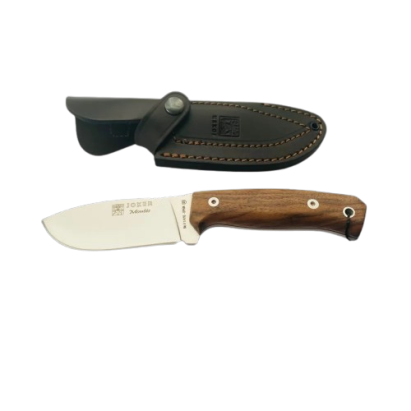 Cutit Joker Montes Outdoor, maner lemn de nuc, cu teaca piele OutsideGear Venture