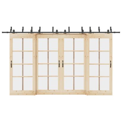 Set feronerie pentru uși glisante, negru, 400 cm, oțel GartenMobel Dekor