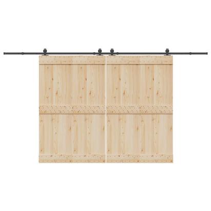 Set feronerie pentru uși glisante, negru, 400 cm, oțel GartenMobel Dekor